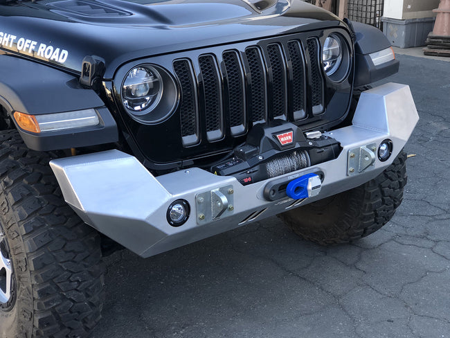Jeep Wragler JL and JT Full Width Front Bumper Aluminum 2019-2020 Jeep Wrangler JL and 2020-Current Jeep Gladiator JT GenRight - HQ Offroad