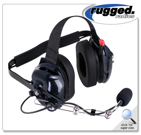 H42 Black/Carbon Fiber Colored 2-Way Radio Headset w/ PTT - HQ Offroad