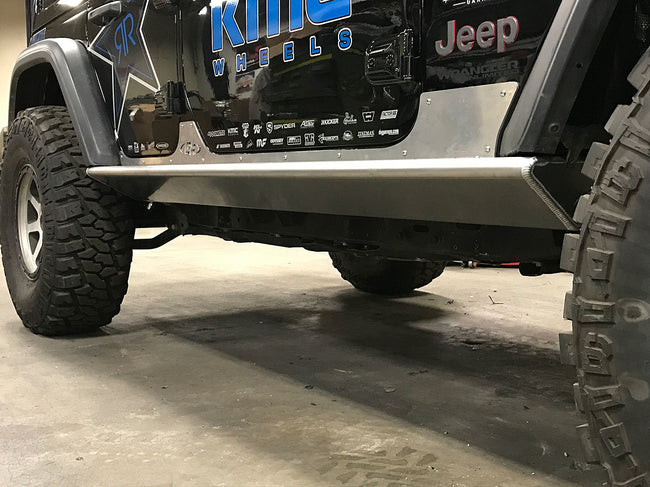 Jeep Wrangler JL 4 Door Rocker Guards Aluminum Bare 2019-2020 Jeep Wrangler JL GenRight - HQ Offroad